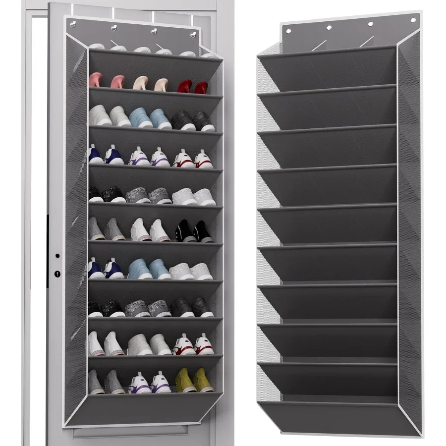 

10-Tier Large Size Over The Door Shoe Organizer with Deep Pockets for Closet Storage Holds Up to 30 Pairs of Shoes Space-Saving