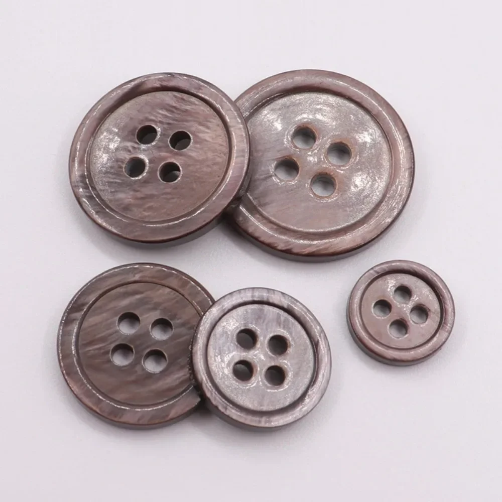 10Pcs Natural Mother of Pearl Shell Buttons, Round Decoration Shell Button for diy embellishments Clothing Sewing supplies