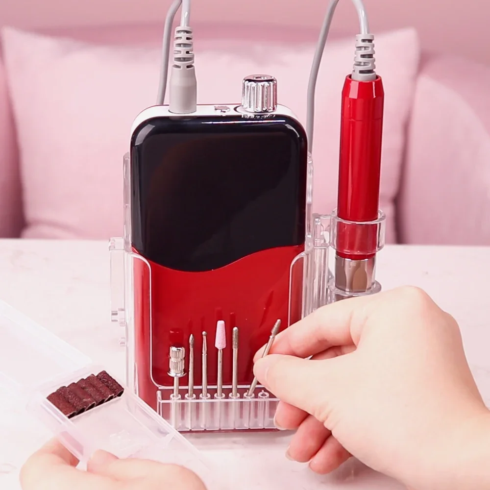 High Speed Strong Electric Nail FIles Brushless Rechargeable Desktop Manicure Efile Nail Drill Machine