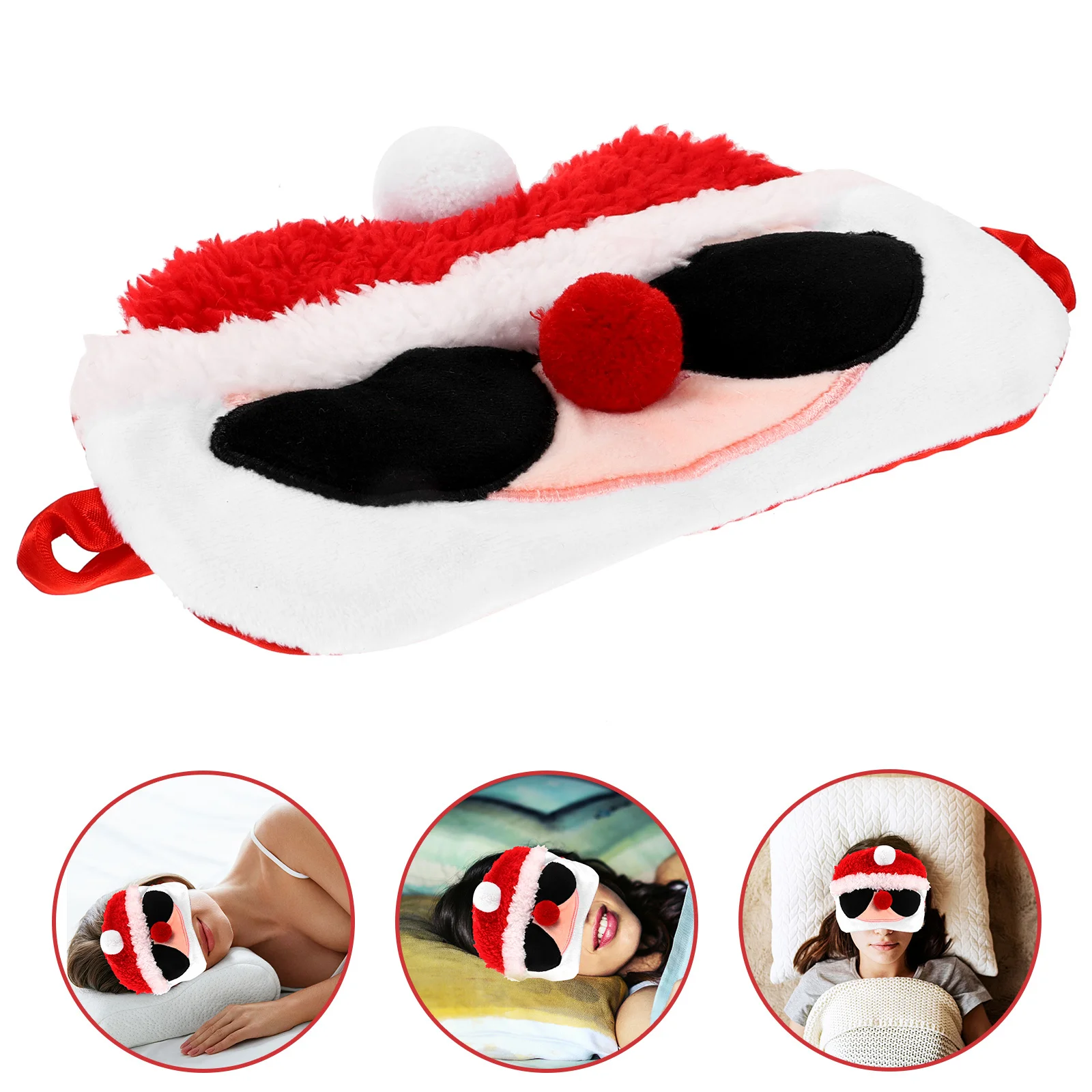 

Солнцезащитные очки Санта-Клауса, полиэстеровая маска для сна, рождественская повязка на глаза, мультяшная повязка на глаза для путешествий, рождественская повязка на глаза