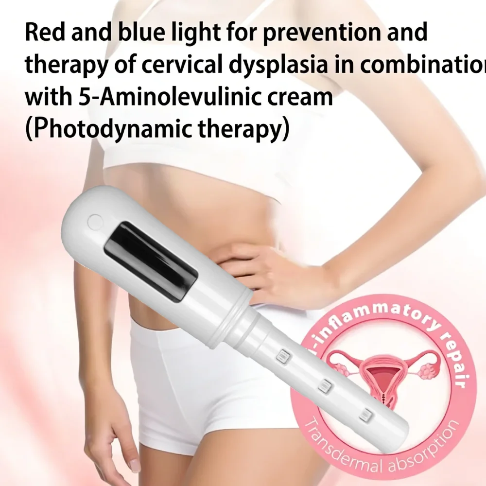 عصا تجديد المهبل للمهبل البكتيري 630 نانومتر الضوء الأحمر و465 نانومتر جهاز العلاج بالضوء الأزرق جهاز العلاج بالأمراض النسائية المشدود