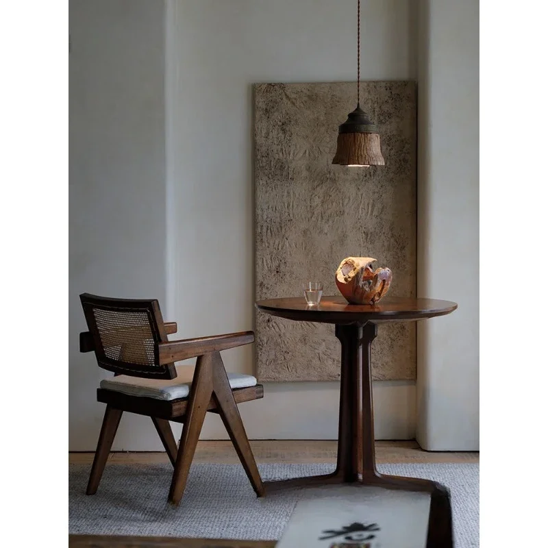 

Средневековая реплика | Круглый обеденный стол из массива дерева, журнальный столик для гостиной, столик для балкона