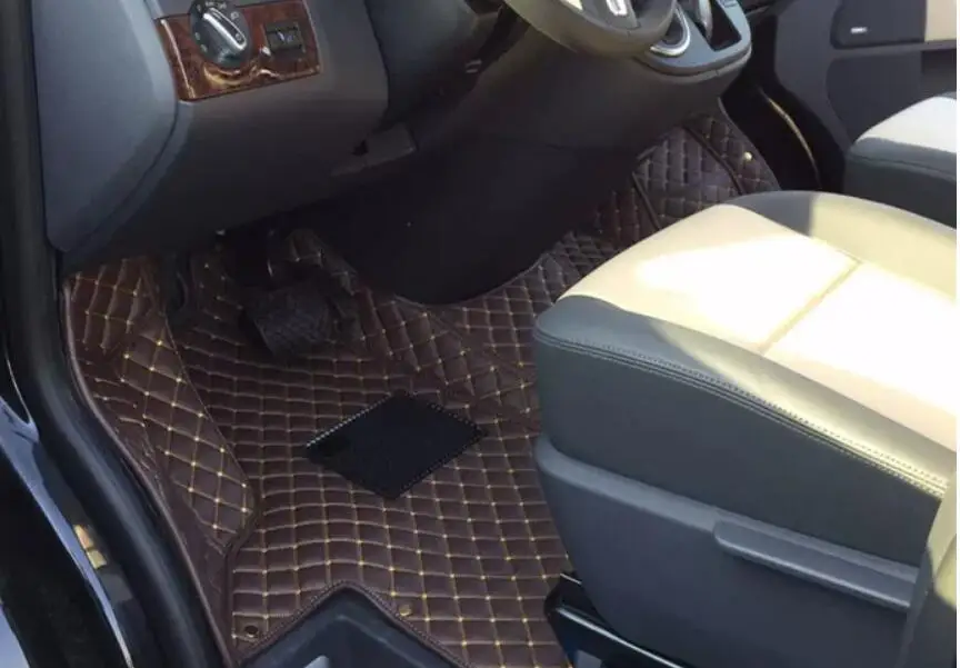 Custom Full Set Car Floor Mats + Trunk Mat for Volkswagen Multivan T6 T5 2022-2003 6 7 Seats Top Quality Rugs Waterproof Carpets