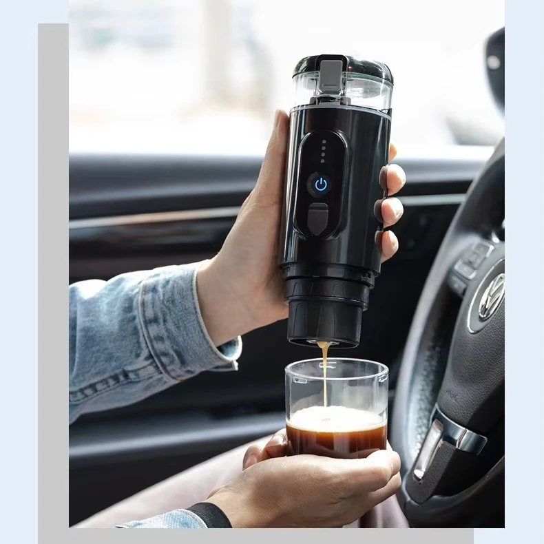

2024 Rechargeable Electric Espresso Coffee Maker Portable Mini Capsule Machine With Heating Function For Outdoor & Car Use