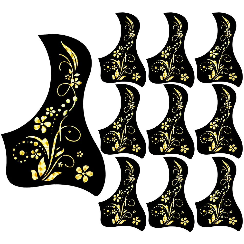 

10Pcs Acoustic Guitar Pickguard Protector Durable PVC Material Easy Installation Unique Fun Pattern Guitar Accessory