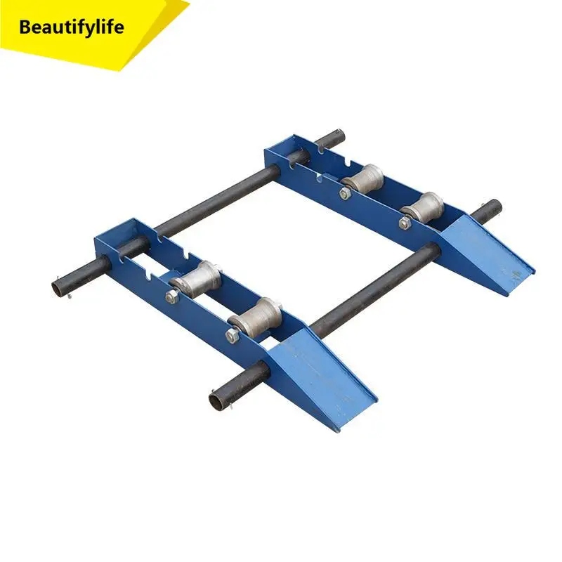 horizontal earth cow small track type pay-off frame solid steel wheel tray frame