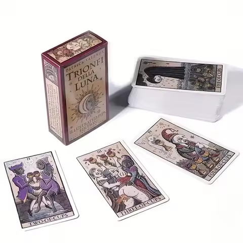 78 Cards/Deck Trionfi Della Luna Illustrated Tarot, Fortune-telling Moo Oracle Divination, Creative Board Game For Beginners