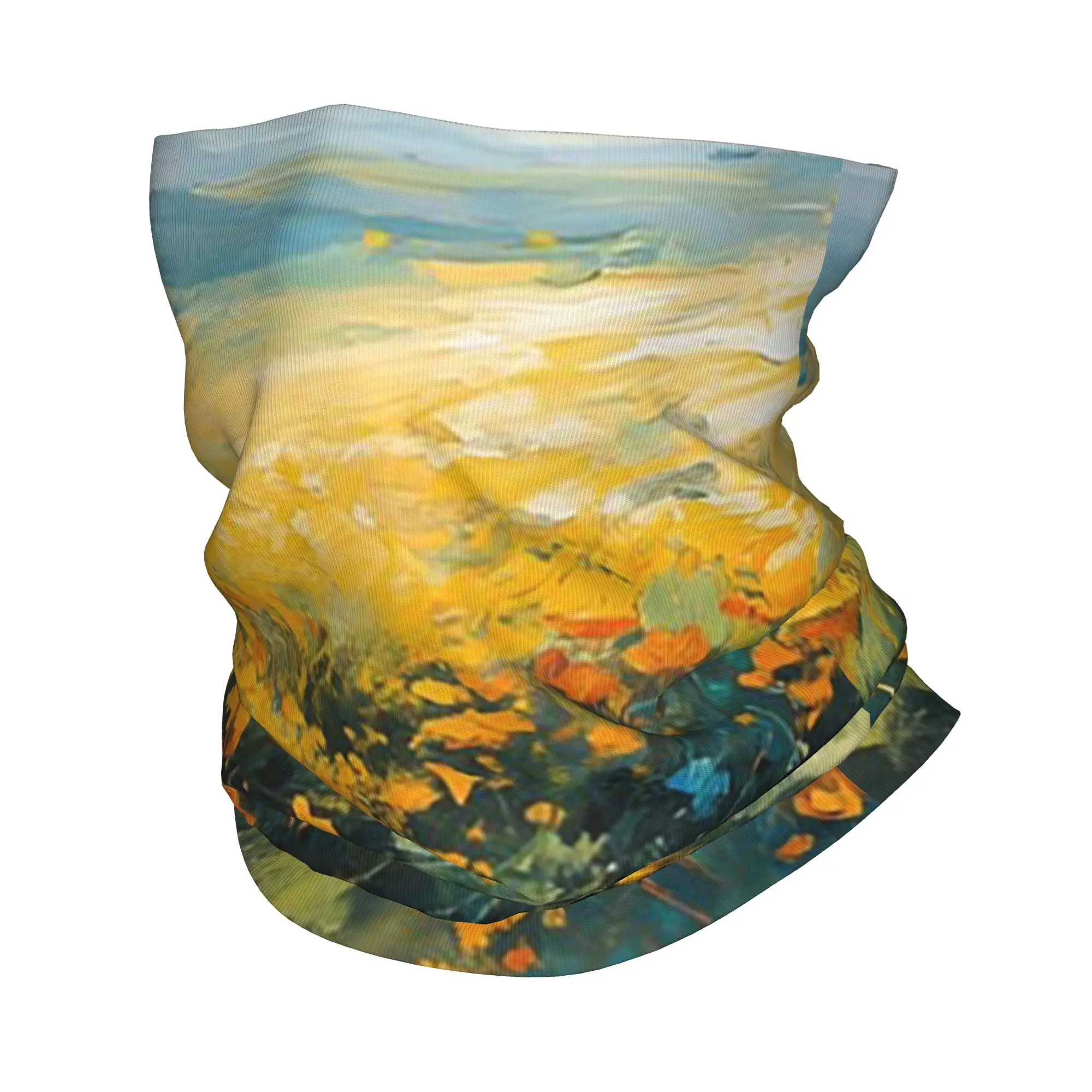 

Шарф-балаклава с принтом «Цветущие бархатцы на дорожках» в импрессионистском стиле, маска-бандана для шеи, для активного отдыха на природе, для взрослых