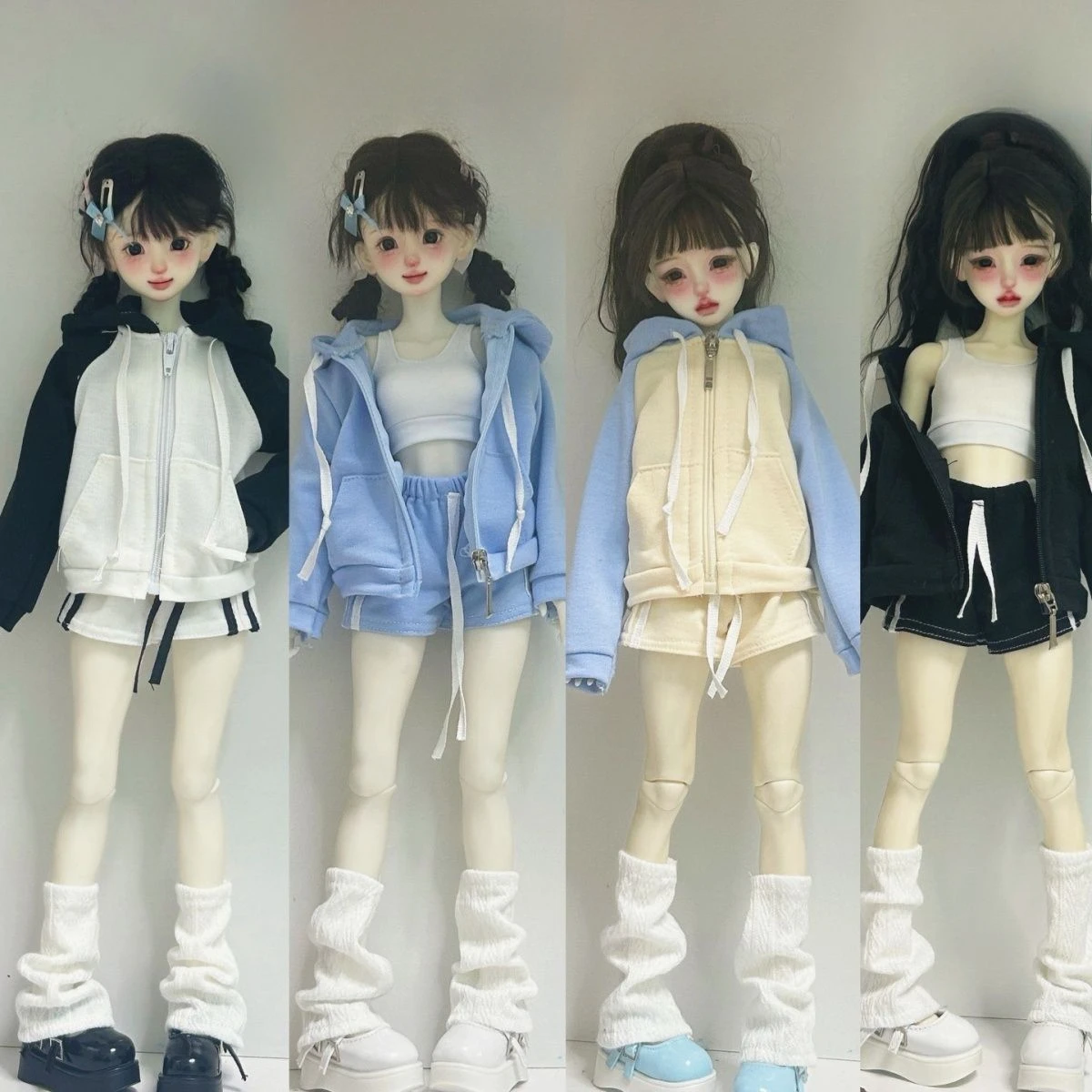

(Customized) 1/4 Doll's Clothes Suit Coat+shorts Fit To 45cm Bjd Doll Sweatshirt Sports Suit Casual Doll Accessories, No Doll