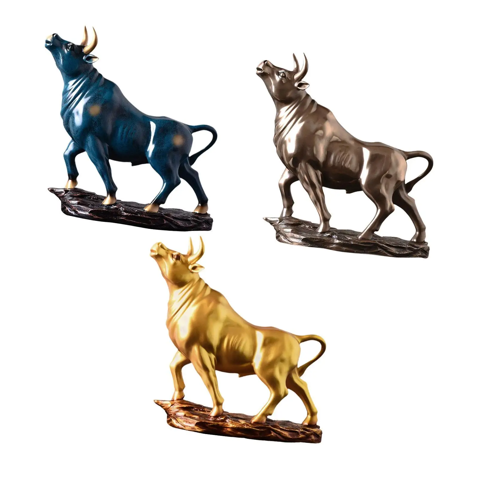 

Bull Statue Bull Sculpture Photo Prop Ornament Bull Figurine Desktop Ornament for Kitchen Restaurant Table Shelf Office