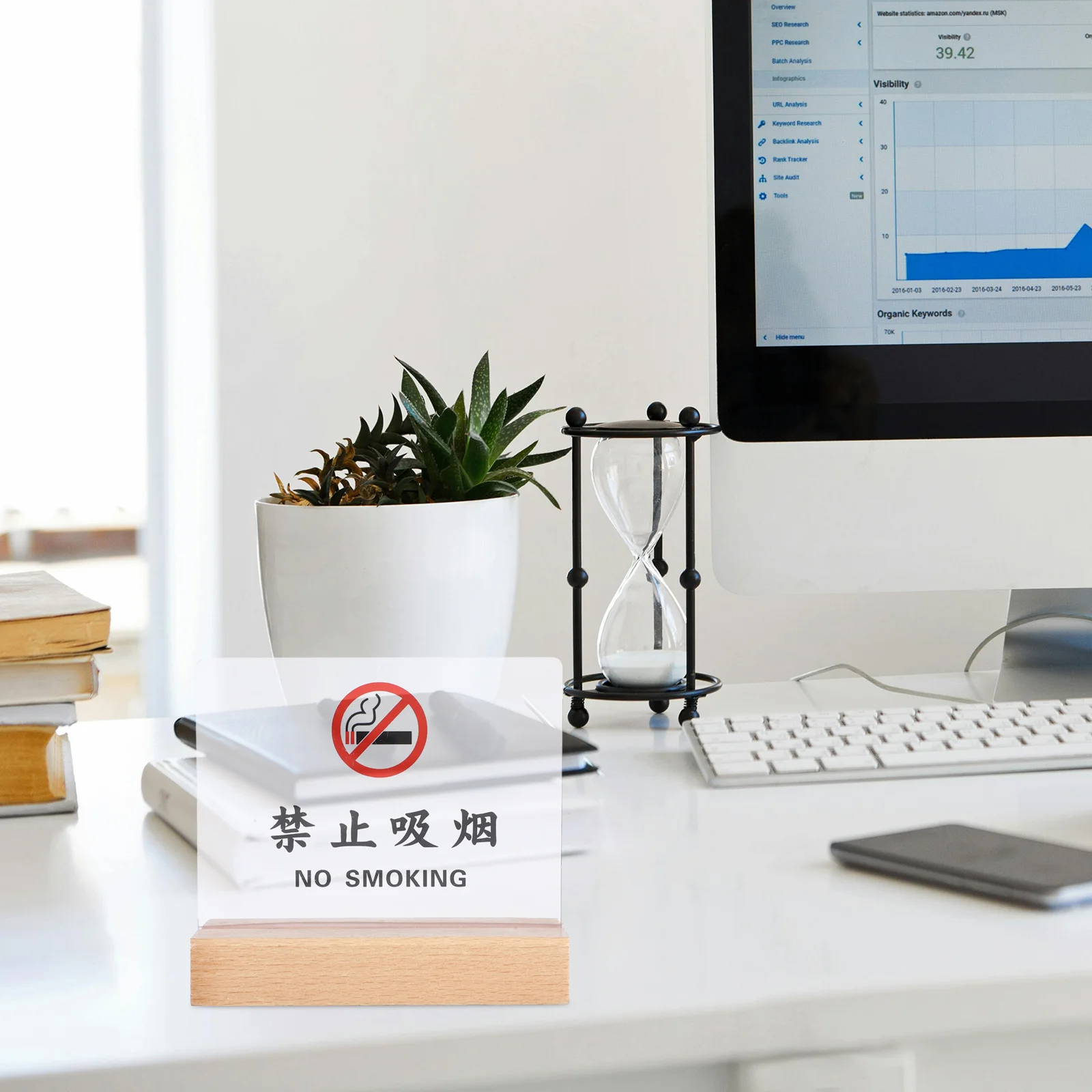 

Acrylic No Smoking Table Sign Tent Non Smoke Desk Indicator for Restaurants Hotel Offices Clubs Business Clear Warning Sign