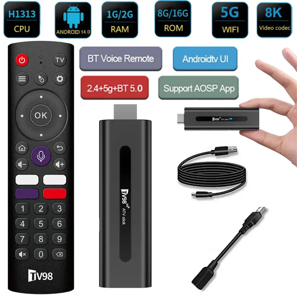 Shunmaii Android 14 TV Stick 8K 2GB 16GB