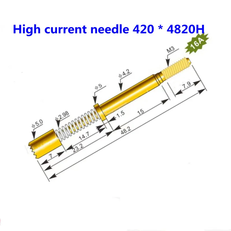 5PCS High Current Needle 420*4820H Fine-tooth 16-tooth Threaded Spring Needle with 15A Current