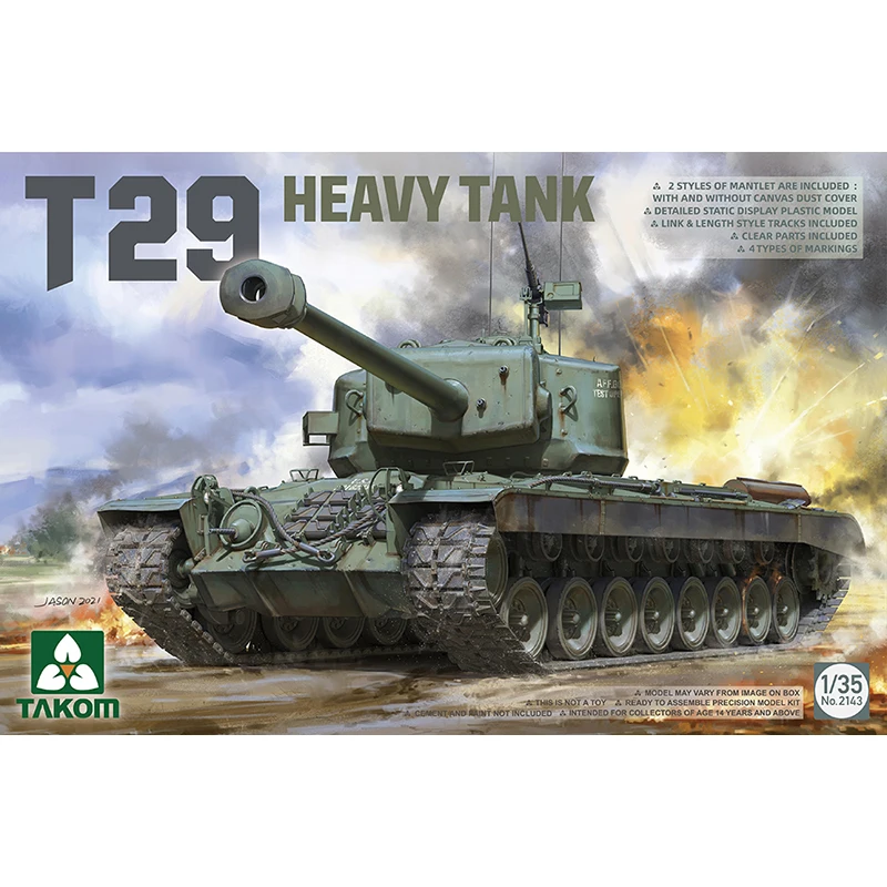 TAKOM 2143 1/35 U.S. Heavy Tank T-29 Model Kit