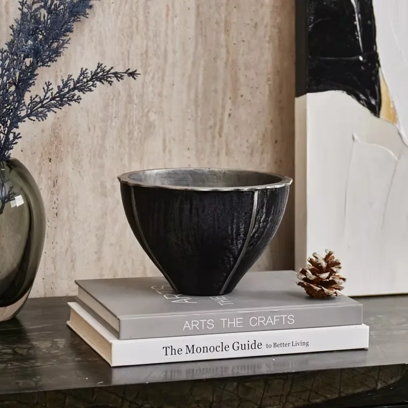 Modern minimalist marble bowl and plate set, suitable for home decoration, non-toxic, suitable for business gifts