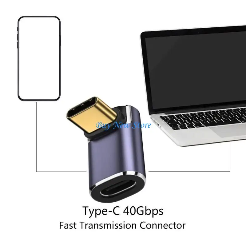 

20CE USB PD 100W 8K 60Hz Connector 40Gbps High Speed USB C OTG 90 Degree Male to Female Adapter for Laptop Tablet