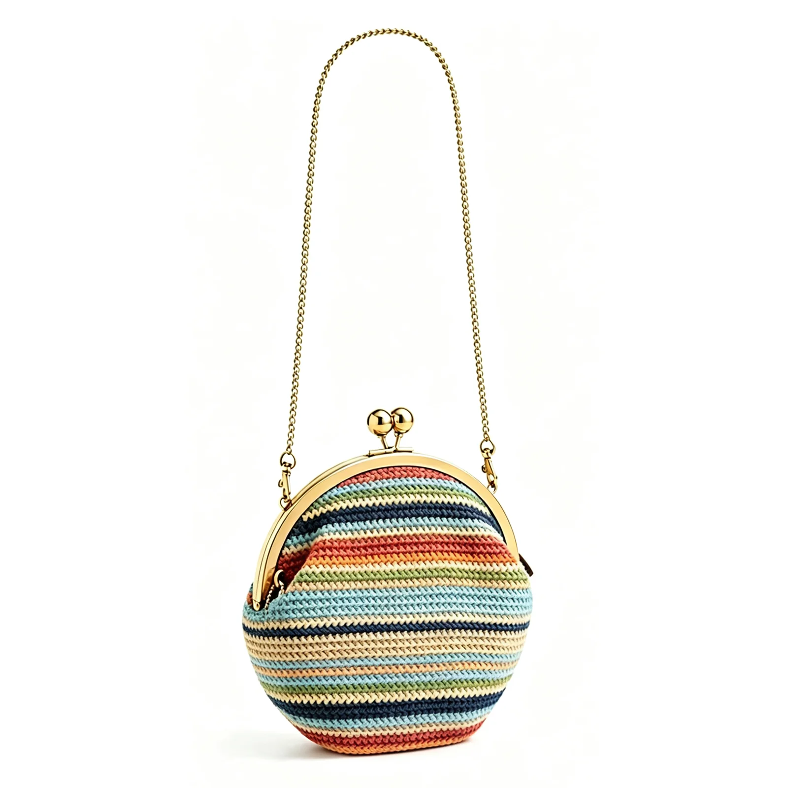

Women PU/Straw Stylish Mental Lip Lock Purse Lightweight Trendy Lock Frame Sling Bag Colorful Straw Handbag Commute Work Handbag