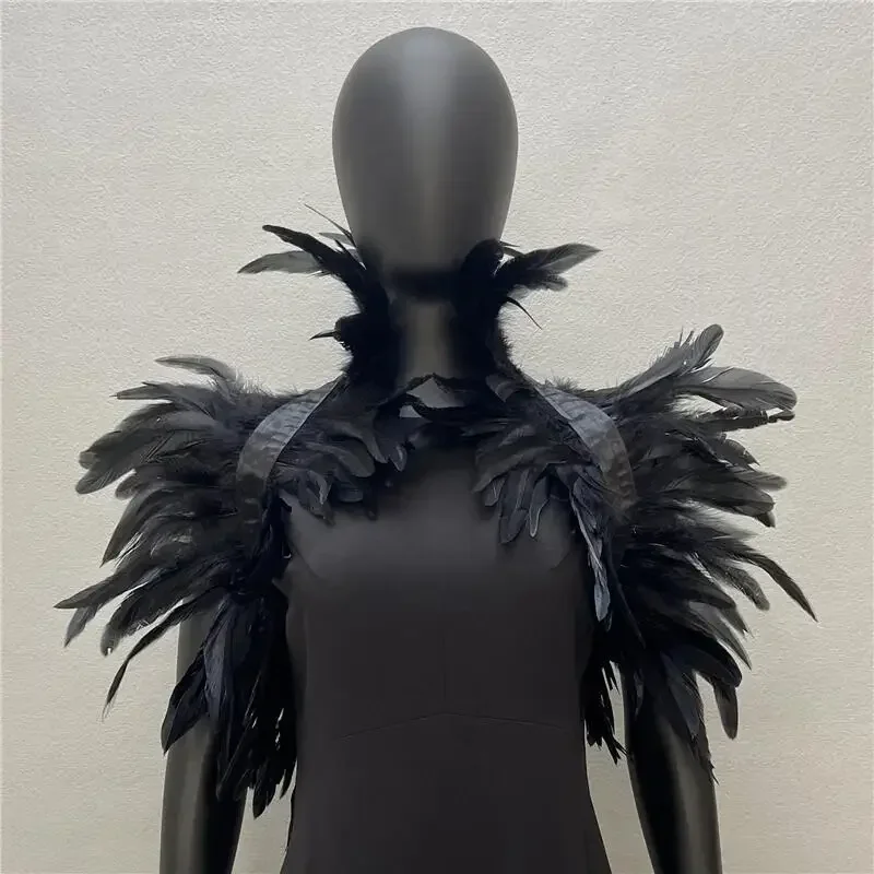 

Feather Cape Cape Show Ball Vest Fake Collar Bib Feather Cape