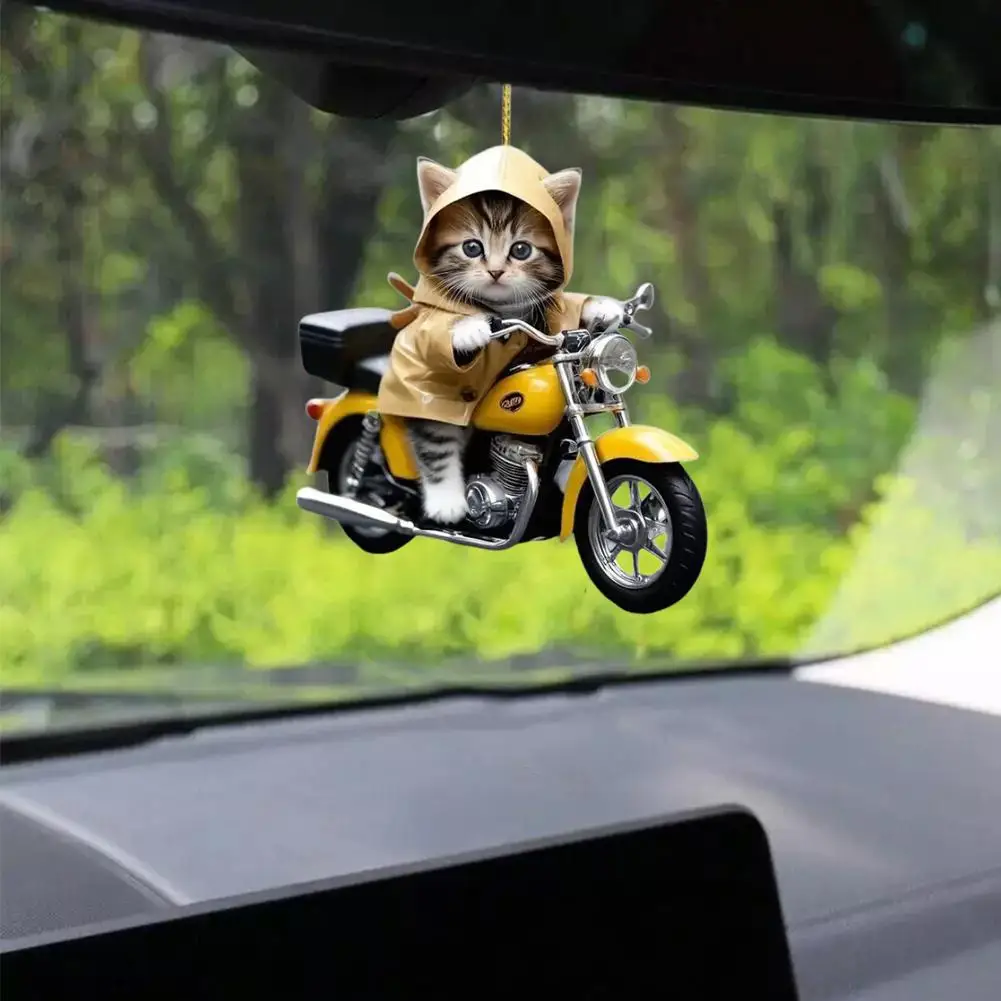 Cat Pendant Cute Cat Shaped Car Rearview Mirror Decoration With Hanging Rope Christmas Tree Decoration Car Accessories