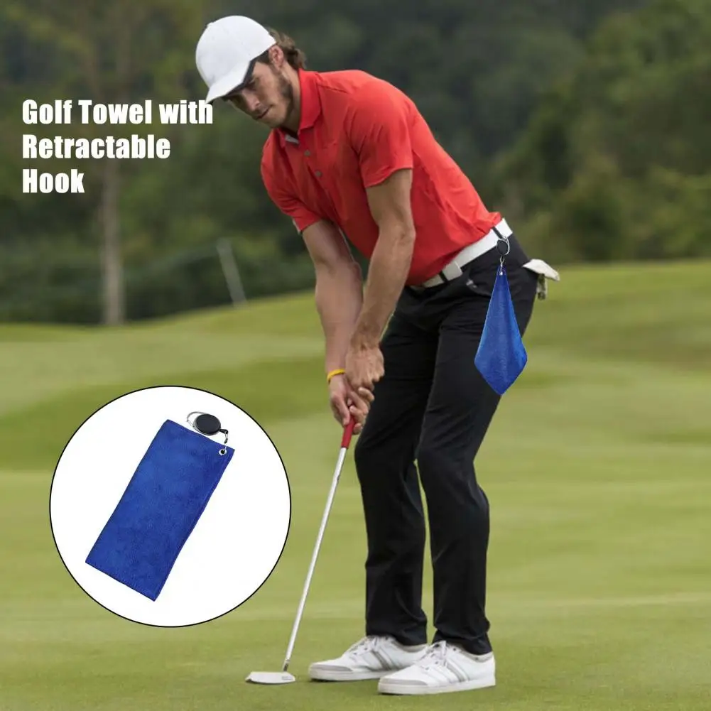 

Golf Towel with Retractable Hook Belt Clip Golf Towel Premium Microfiber Golf Towel with Carabiner for Carts or Clubs for Men