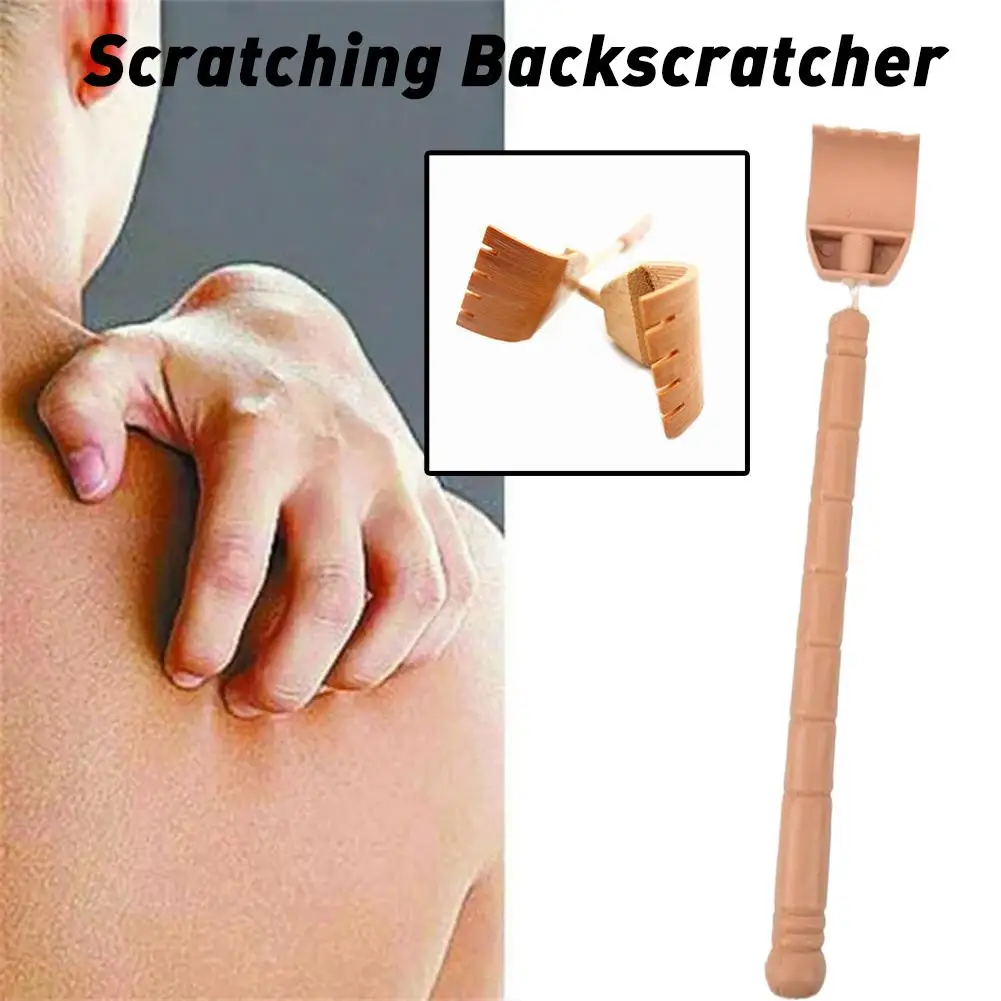 1pc Adjustable Back Scratcher Manual Four Section Retractable Aid Stick Scratching Massage Roller Long Wooden Body Itch Tools