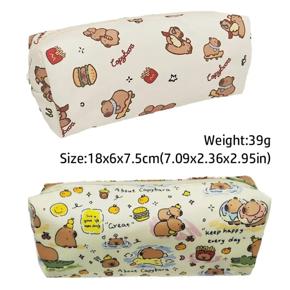 Cute Multifunctional Pen Bag Large Capacity Capybara Pencil Case Stationery Organizer Gift