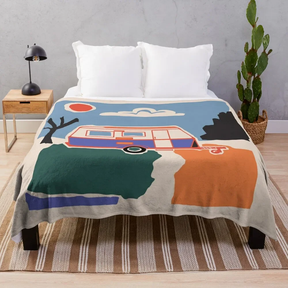 

Retro Vintage Caravan Throw Blanket for winter Heavy christmas gifts Decorative Sofa Blankets