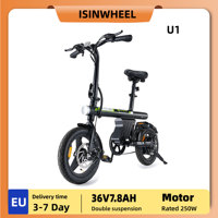 isinwheel U1 Adult Electric Bike 250W Motor City Ebike 36V7.8Ah Battery E-bike 14 Inch Tire Electric Bicycle