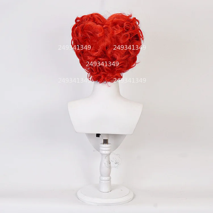 Parrucche cosplay della regina rossa Capelli sintetici ricci rossi per donna Gioco di ruolo cinematografico Parrucca da vestire Accessori per costumi per spettacoli teatrali