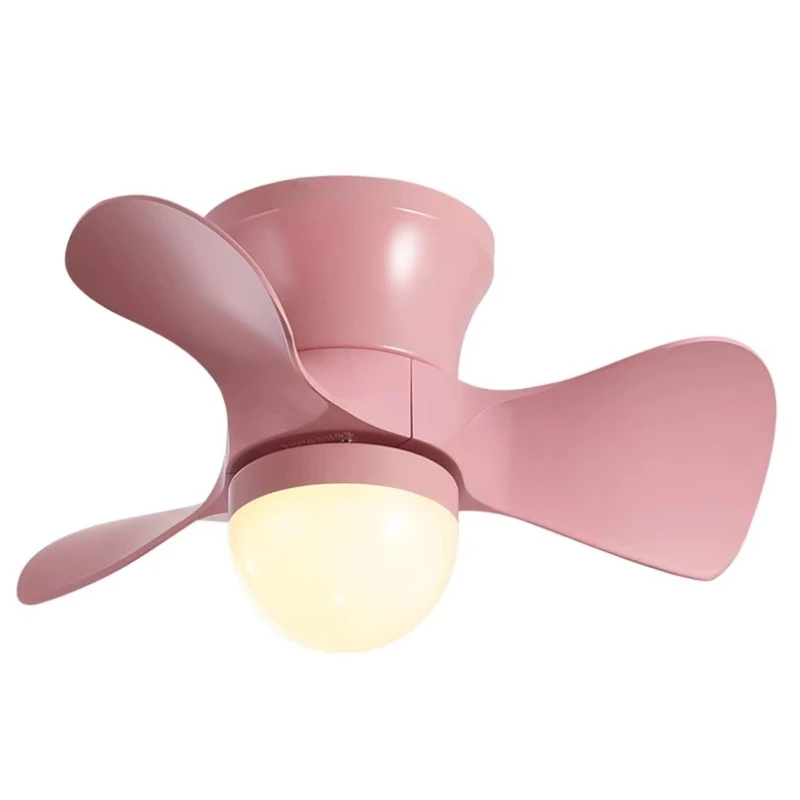 

Vintage Industrial Mini Ceiling Fan Light with Remote Control Dark Wood Three Blade DC Motor Vintage Chandelier Style