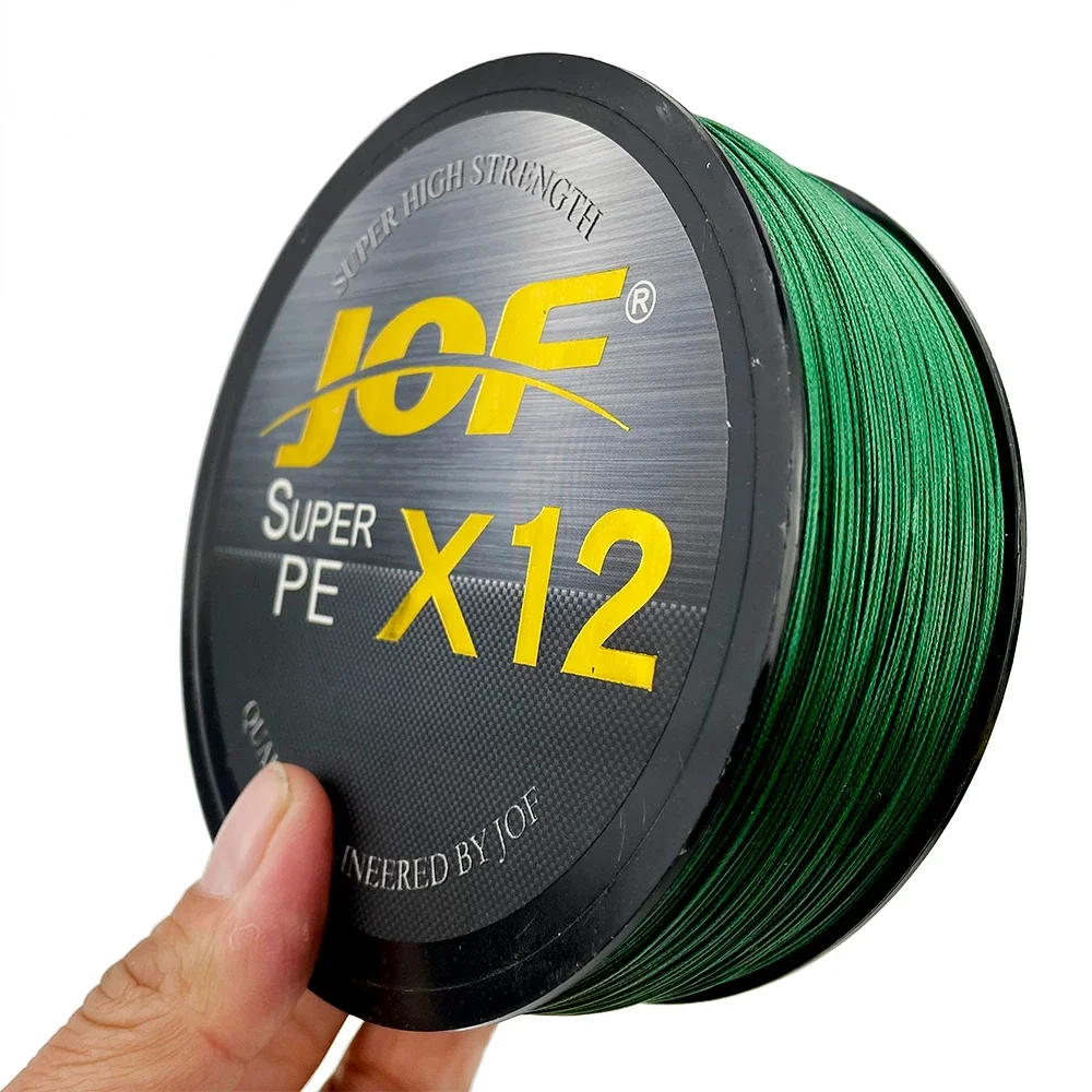 JOF 12-strands 100M 300M Upgraded Braided Fishing Line Super-Smooth Multifilament PE Wire Test 25LB 30LB 39LB 50LB 65LB 92LB