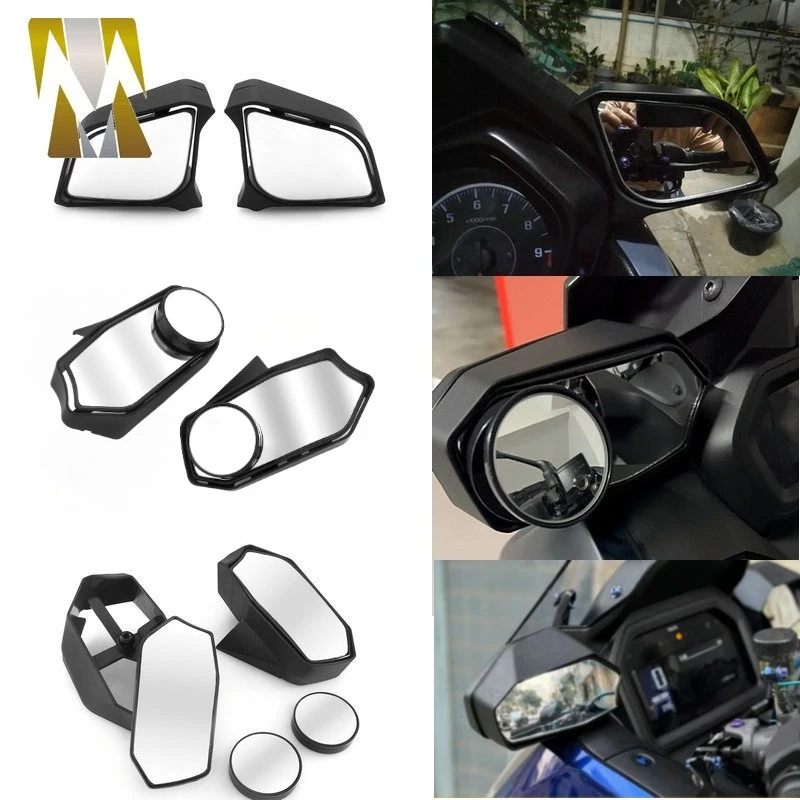 Motorcycle Front Moving Rearview Mirror Large Field View Glare Reflector Compatible with Yamaha XMAX 250 300 400 2017-2025