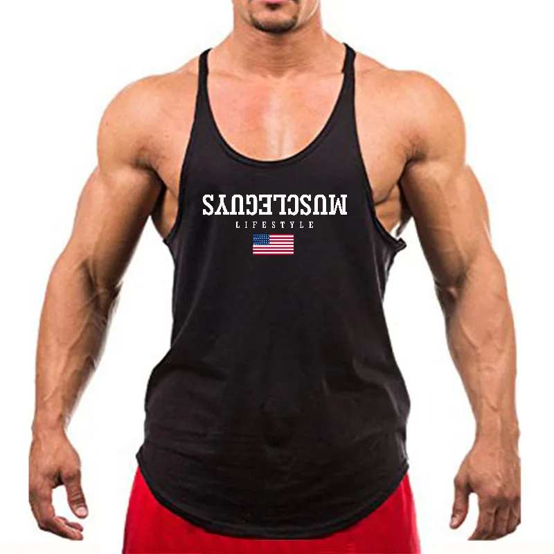 Men's Running Vests Quick Dry Sleeveless Racerback Tank Tops Solid Color Breathable For Gym Workout Training
