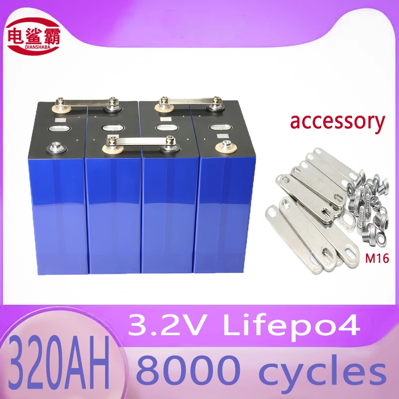 

3.2V 320AHA grade lithium iron phosphate battery, 12V 24V 48V 60V 72V suitable for RV camping solar system 8000+cycle tax-free