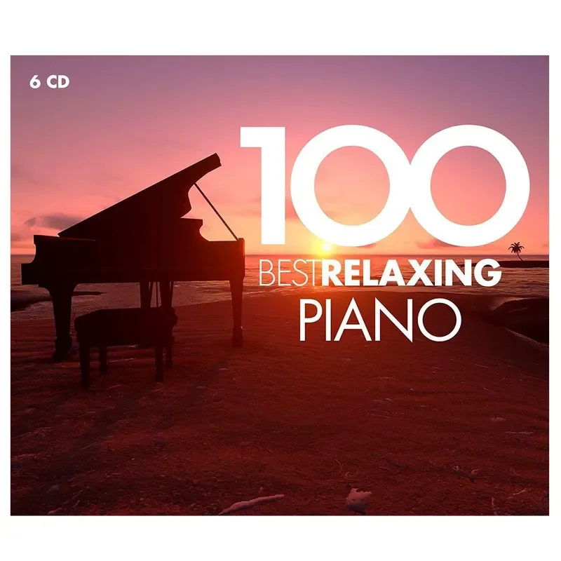 Оригинальные CD-диски с 100 знаменитыми фортепианными пьесами: чистая музыка для релаксации, классические музыкальные записи для всех исполнителей.