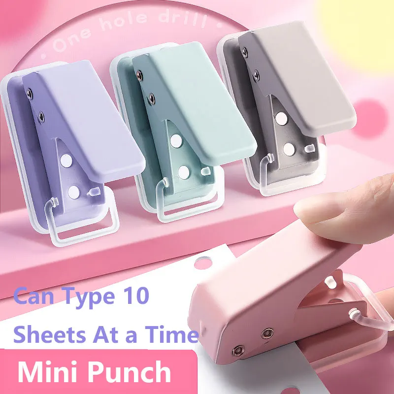 Mini Manual Hole Punching  Hole Paper Circle Cutter Book Binding Machine Puncher School Binding Supplies Stationery