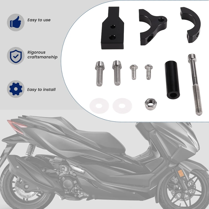 

M0t-rMotorcycle Accessories Steering Stabilizer Adjustable Damper Mounting Bracket Kit for Honda Forza350 Forza 350
