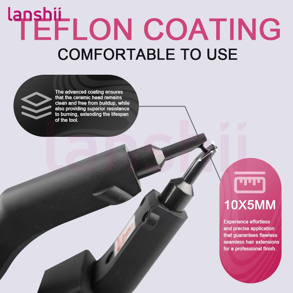 Lanshii Flat Tip Keratin Hair Extension Kit – 20g Keratin Pellets, Extension Tool, Flat Tip Press Pliers & Clips