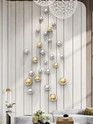 Imitation Stainless Steel Decorative Ball Art Sphere Living Room Wall Decoration Home Accessories  Hotel Restaurant Wall Hanging