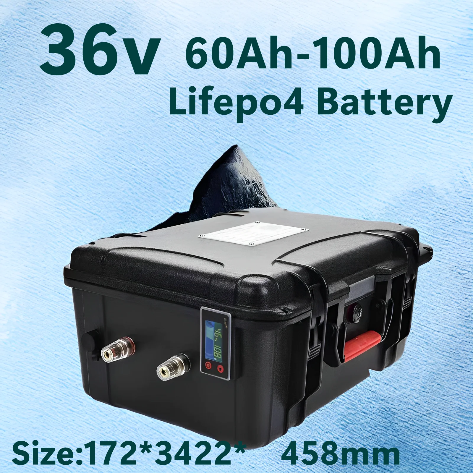 

36V 100Ah 70Ah 60Ah 80Ah liFepo4 battery BMS for boat motor UPS solar system solar street light EV+ 43.8v 10A charger