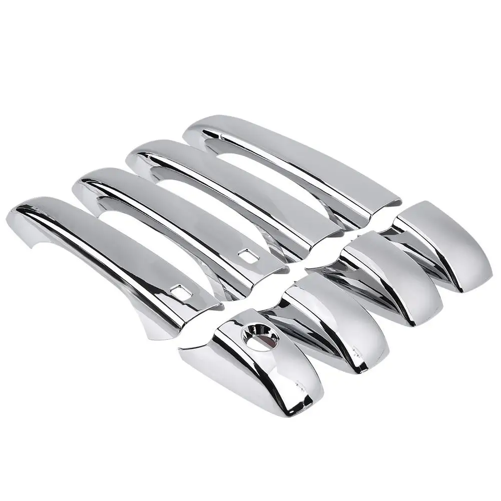 8Pcs Chrome 4 Door Handle Covers for Smart +w/out for grand cherokee 2011 2012 2013 2014 2015 2016 2017 Car Door Handles