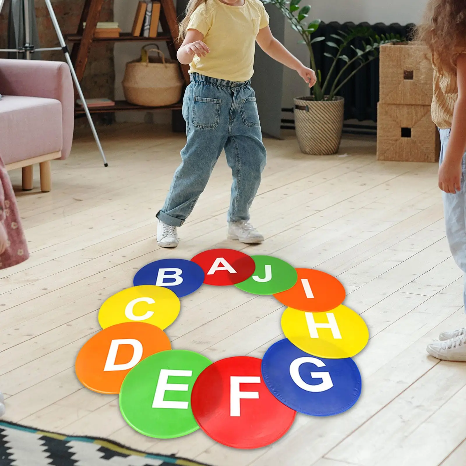 

10Pcs Alphabet Spots Marker Agility Dot 9.06 inch Gym Basketball Anti Slip Classroom Exercise Football Floor Dots Floor Spots