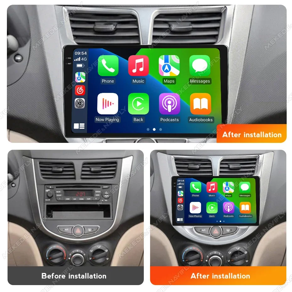 9inch Android 15 Car Radio For Hyundai Solaris Verna Accent 1 2010-2016 CarPlay GPS Multimedia Player 2 Din Car Stereo Head Unit