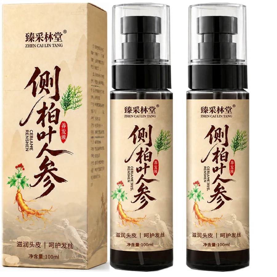 100ml Ginseng Hair Serum For Men Women Nourishes Scalp Strengthen Root Repair Damaged Hair Herbal Hair Care Spray