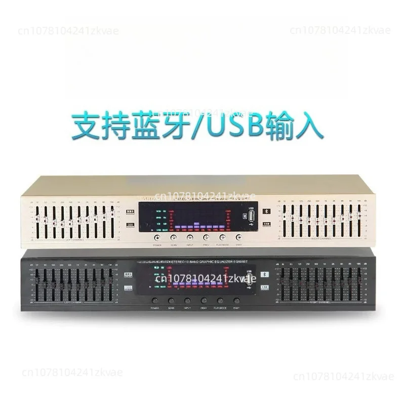 HIFI Digital HD Stereo Preamplifier Equalizer Built-In USB Bluetooth Home Stage Equalizer Dual 10 Segments