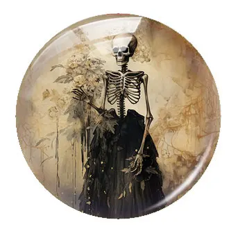 Halloween Gothic Horror Black Scarecrow Raven Skull Witch Wolf Photo Glass Cabochon Flatback Demo Cameo For Diy Jewelry Making