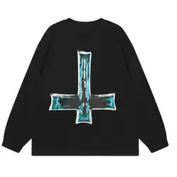 New Men Playboi Carti Whole Lotta Red Cross T Shirts T-Shirt Hip Hop Skateboard Street Cotton T-Shirts Tee Top US size N190