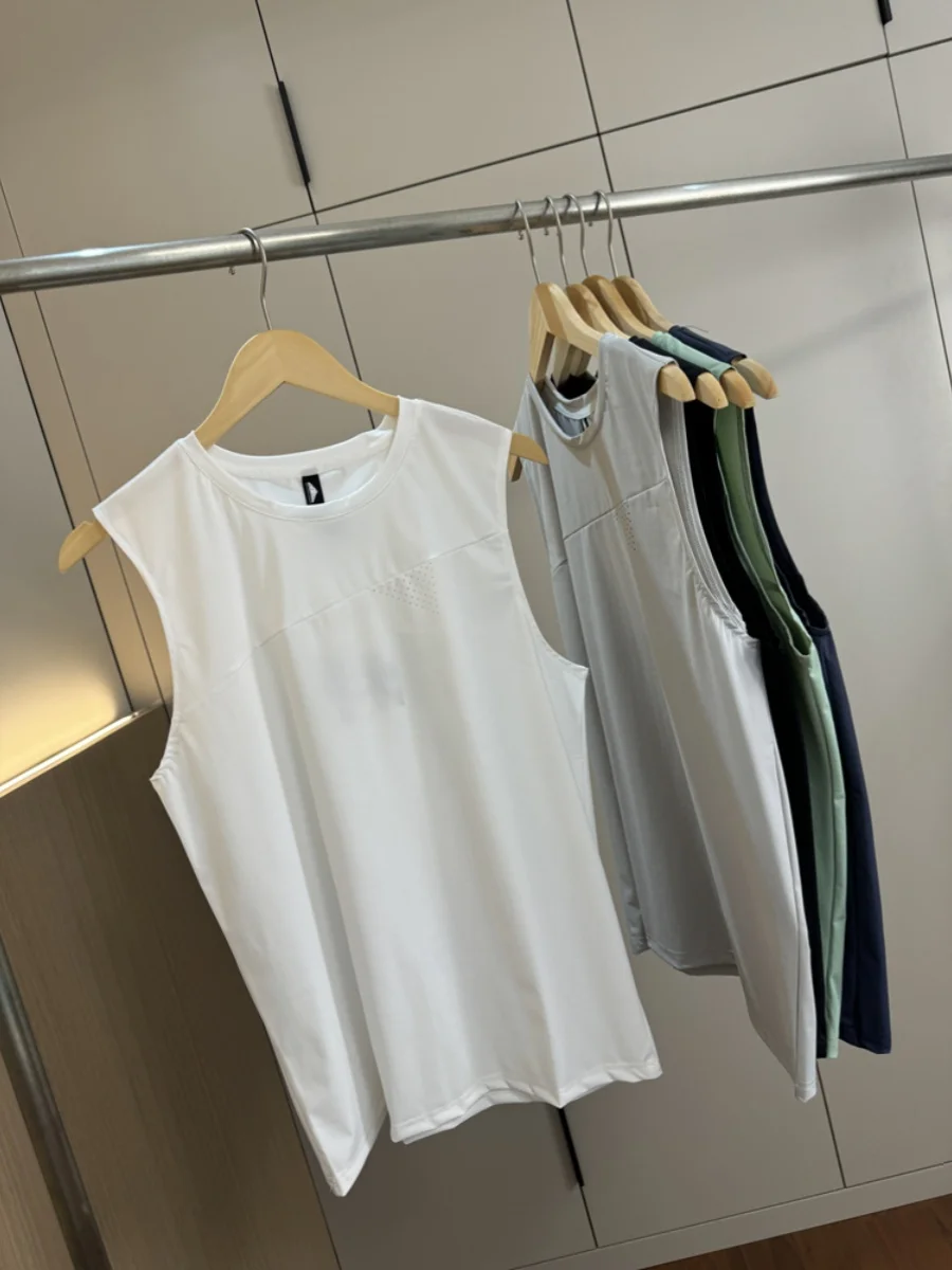 

Men's Summer round Ne Svel Tank Top Breathable Qui Dry Casual Baskeall Vest Color Sweatirt Youth Trend