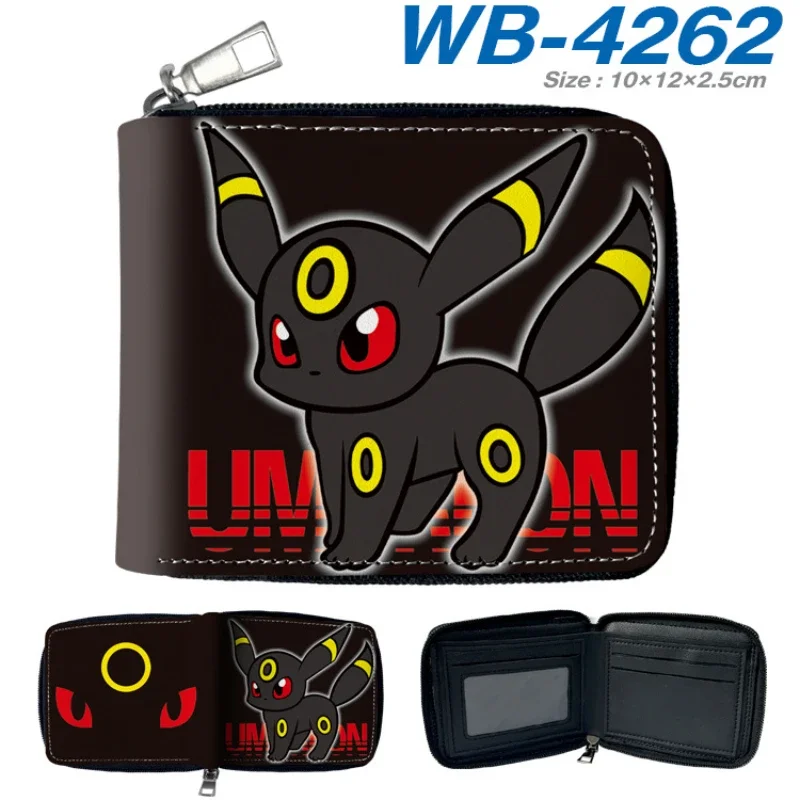 Pokemon Pikachu Eevee Gengar Jigglypuff Cartoon Printing Wallet TAKARA TOMY Peripherals Children Gifts PU Coin Purse Card Holder