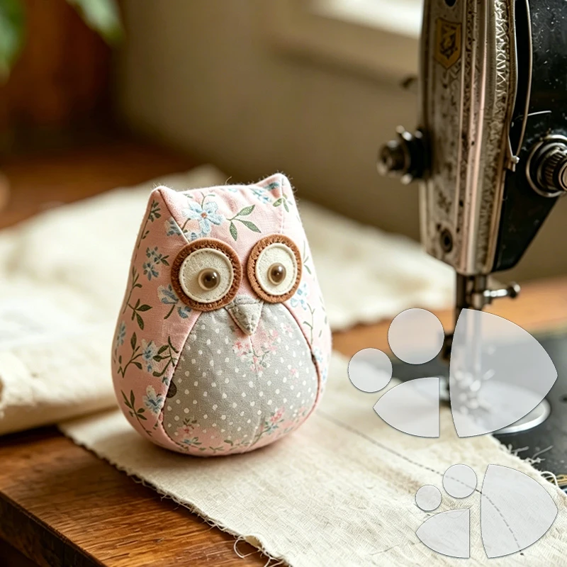 YOMDID 4pcs Mini Owl Ornament Sewing Template Set Transparent PET Sheets Decorative Ornament Sewing and Patchwork Ruler